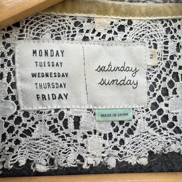 Anthropologie Saturday Sunday Open Front Cardigan Womens Grey Waterfall Sz XS - Picture 4 of 9